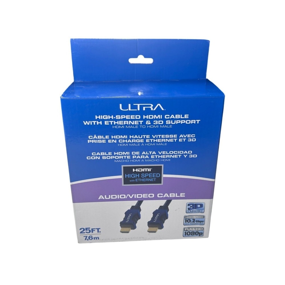 Ultra 25 Ft High-Speed HDMI‎ Cable With Ethernet & 3D Support For Audio/Video